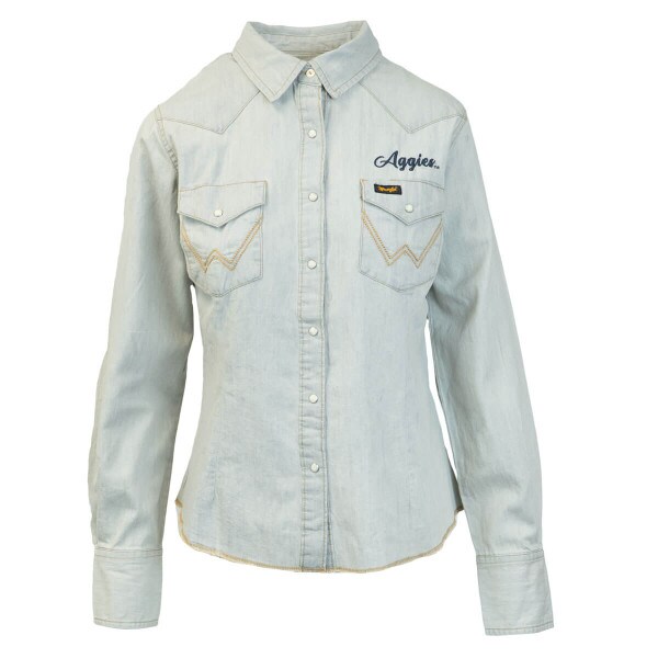 Women's Wrangler Snap Shirt Western Style Aggies U-State